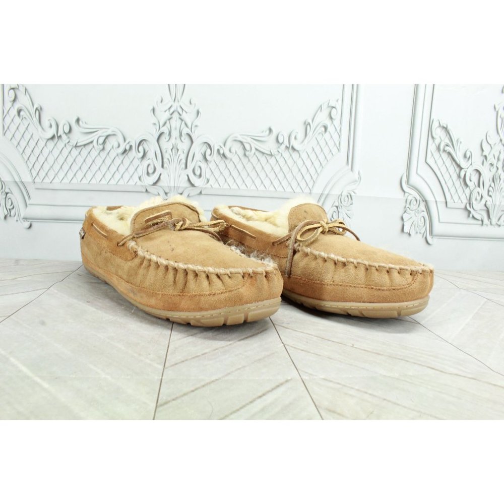 LL Bean Brown Suede Wicked Good Original Moccasin Slippers Size 9 M - Picture 3 of 9